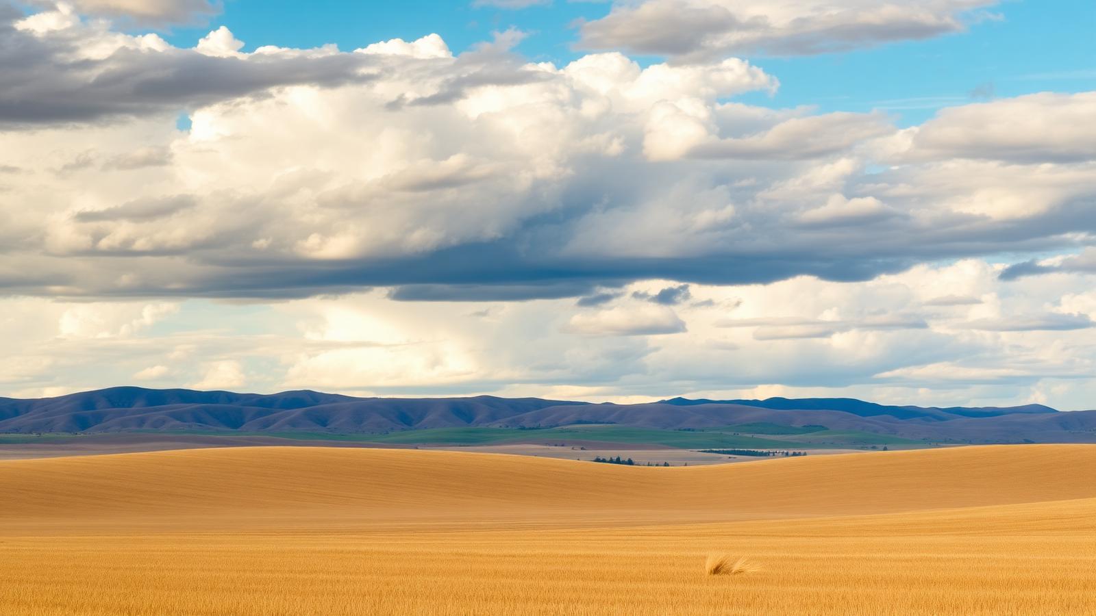 Wide basin under clouds